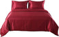 3-Piece Hotel Quality Luxurious Duvet Cover Ultra Soft Silky Satin with 2 Pillowcases(Full XL Size, Burgundy)