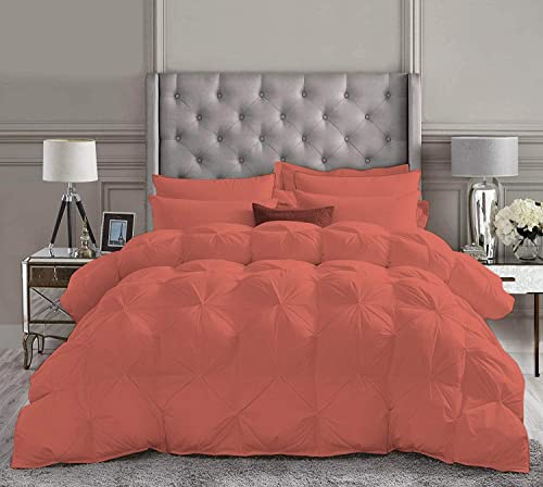 Opulence Bedding 3 Piece Light Blue Pinch Pleated Set (Comforter + 2 Pillow Cases) California King