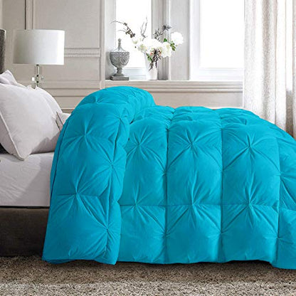 Opulence Bedding 3 Piece Light Blue Pinch Pleated Set (Comforter + 2 Pillow Cases) California King