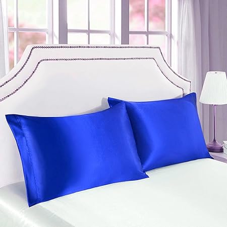 3-Piece Hotel Quality Luxurious Duvet Cover Ultra Soft Silky Satin with 2 Pillowcases(Twin Size, Royal Blue)